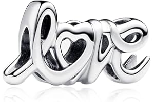 YUMINN Love and Heart Charms 925 Sterling Silver for Bracelets and Necklaces Couple Pendant Beads Jewelry for Women