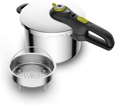 Secure 5 Neo Schnellkochtopf 6L Edelstahl, 22cm, Korbeinsatz & Dreifuß, 2 Garstufen, Secure 5 Sicherheitssystem, alle Herdarten, induktionsgeeignet, spülmaschinenfest, P2530738
