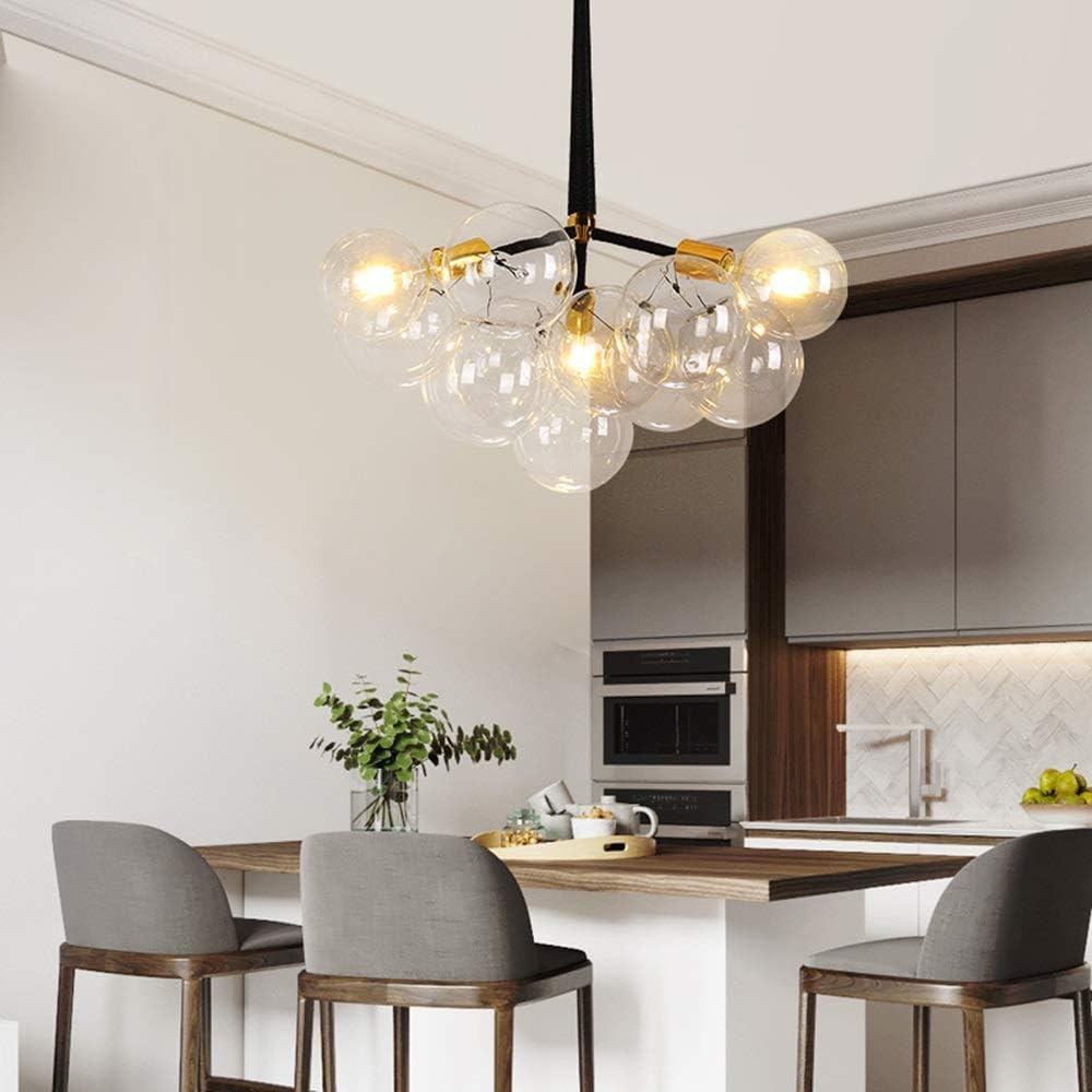 Chandelier Transparent Glass Bubble Chandeliers Romantic LED Ceiling Lamp Warm Light Home Decoration Living Room Girl Bedroom 50 * 50 * 65cm MJZHJD