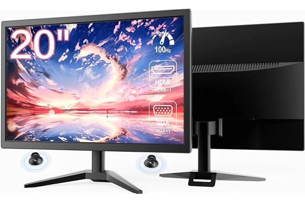 Monitor Gamer LED 20 Polegadas pc, 1440x900 HD, 75Hz, Alto-falantes Integrados, HDMI/VGA/3.5mm, Tempo de Resposta 5ms