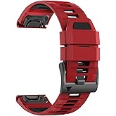 U-LIMVE Watch Band for Garmin Fenix 8 51mm/Fenix 7X/Fenix 7X Pro/Fenix 6X/Fenix 6X Pro/Fenix 5X/Fenix 3, 26mm Silicone QuickFit Band