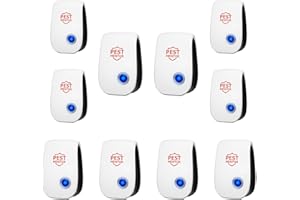 PESTMENTOR Ultrasonic Pest Repellent 10-Pack – Indoor Plug-in Ultrasonic Pest Repellent for Mosquitoes Flies Mice Cockroaches Insects Spiders, Silent Solution for Homes, Offices, Kitchens