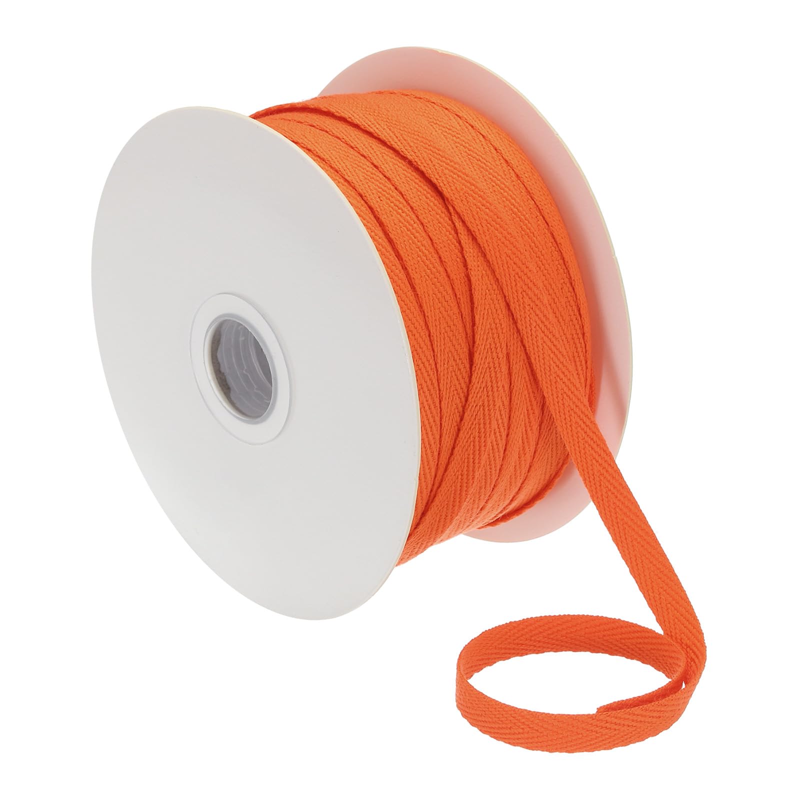 PATIKIL Cotton Twill Tape 1/4 Inch 50 Yards 100% Cotton Ribbon Bias Tape Herringbone Webbing Trim for Sewing Gift Wrapping, Orange