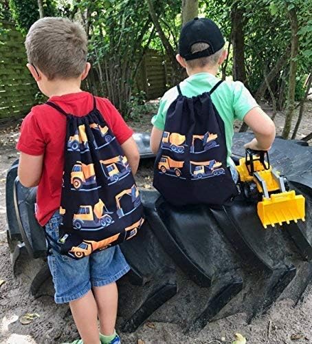 HECKBO kids construction cars gym drawstring bag, 40x32cm, 12.6" x 15.8", Lightweight string bag - Image 5