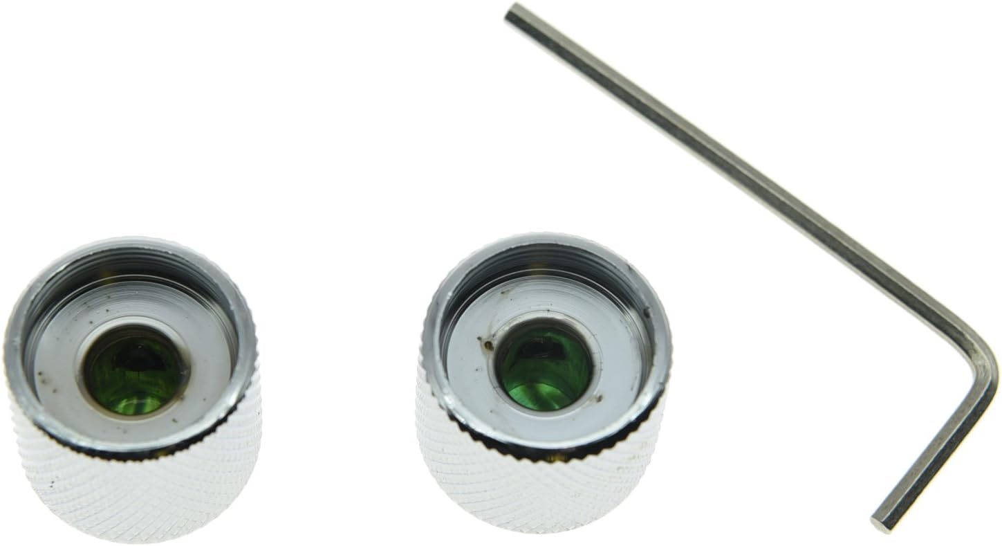 KAISH Chrome Set of 2 Abalone Top Guitar Knobs Dome Knobs Bass Knob with Set Screw for Tele/Telecaster, 6.1mm x 18.5mm - Image 5