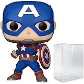 POP Marvel: New Classics - Captain America Funko Vinyl Figure (Bundled with Compatible Box Protector Case), Multicolored, 3.75 inches