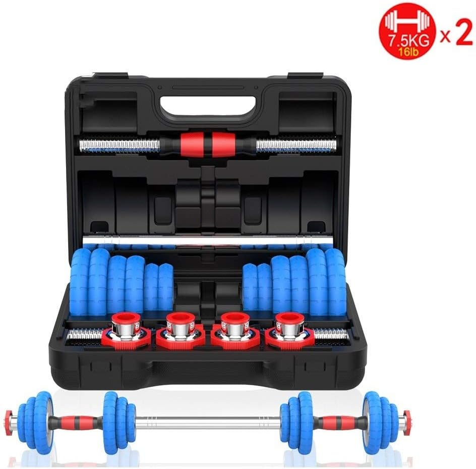 Heclong Dumbbells Set Adjustable 20KG/44lb 30KG Large Dumb Bells A Pair Weight Iron with Connector Composition Barbell,Box,for Gym Home Bodybuilding Training