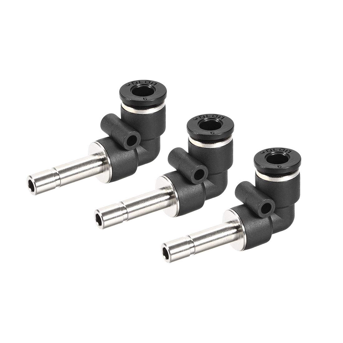 Sourcing Map 6mm Tube Fitting Plug-in Elbow Pneumatic Air Push Fit Lock Fitting 3pcs