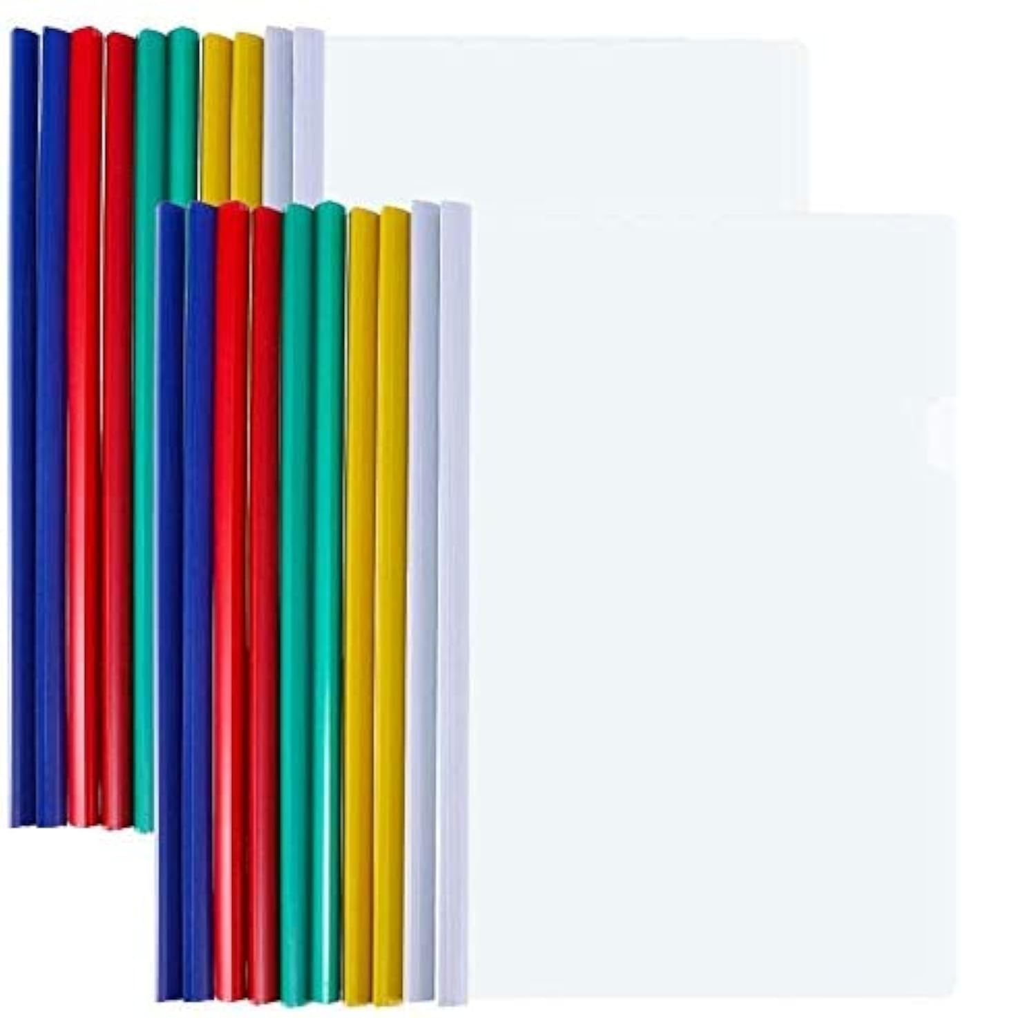 Sysow 20pcs A4 Clear Clip Bar Files Report Project Presentation Slide Binder Folders