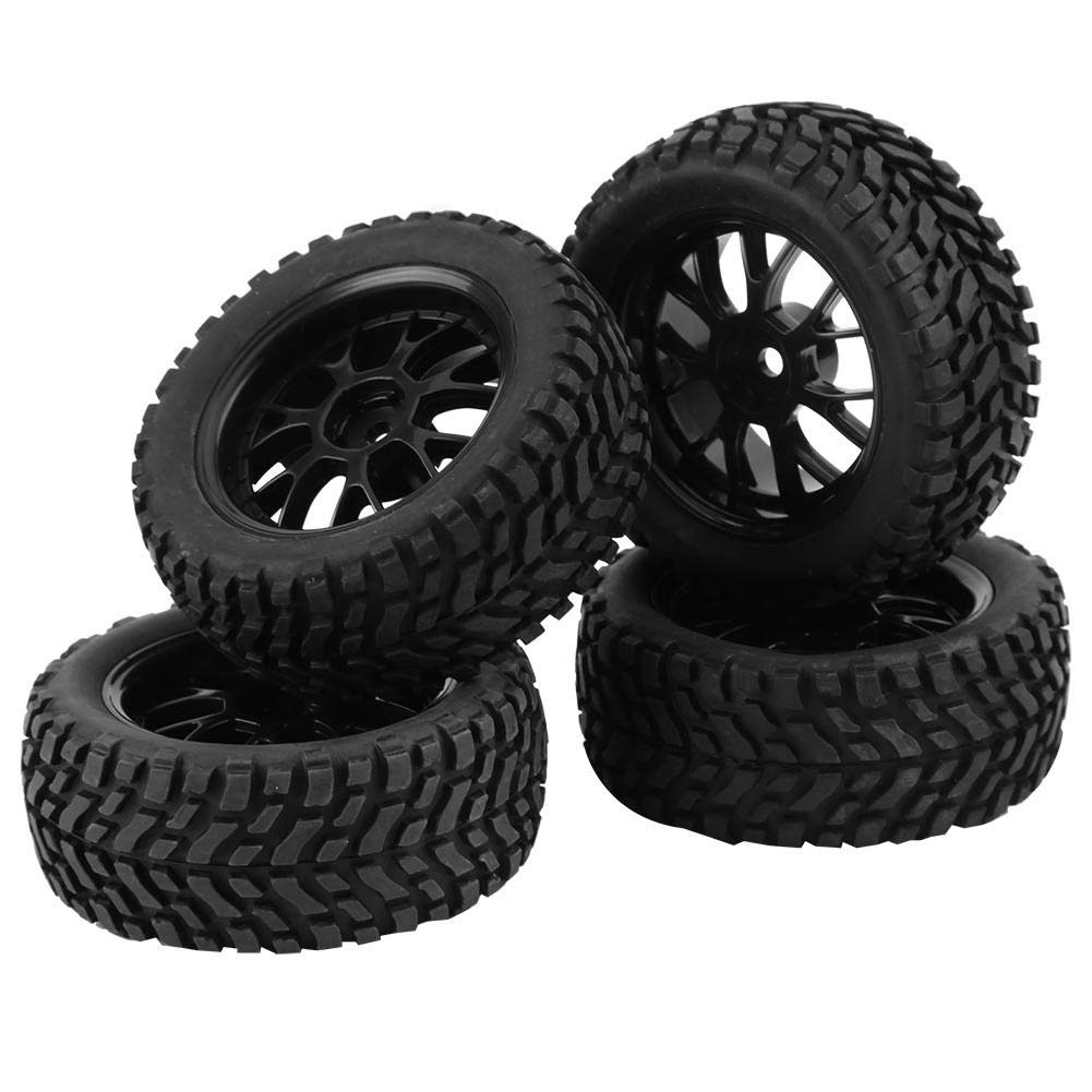 RC Car Tire, 4 Pcs/Set Racing Off-Road Car Tires Rubber Tyre Wheel Rim for 1:10 Vehicle Accessory Part