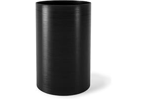 Umbra Metalla Trash Can Waste Basket, Plastic 4.5 Gallon (17L) Bin, Black