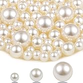 SUREAM Ivory Pearl Beads for Vase Filler, 14/20/30mm Large Sizes Loose Pearls for Jewelry Making, Artificial Plastic No Hole Beads Table Scatter, Wedding, Birthday Party, Home Decoration(100 Pieces)