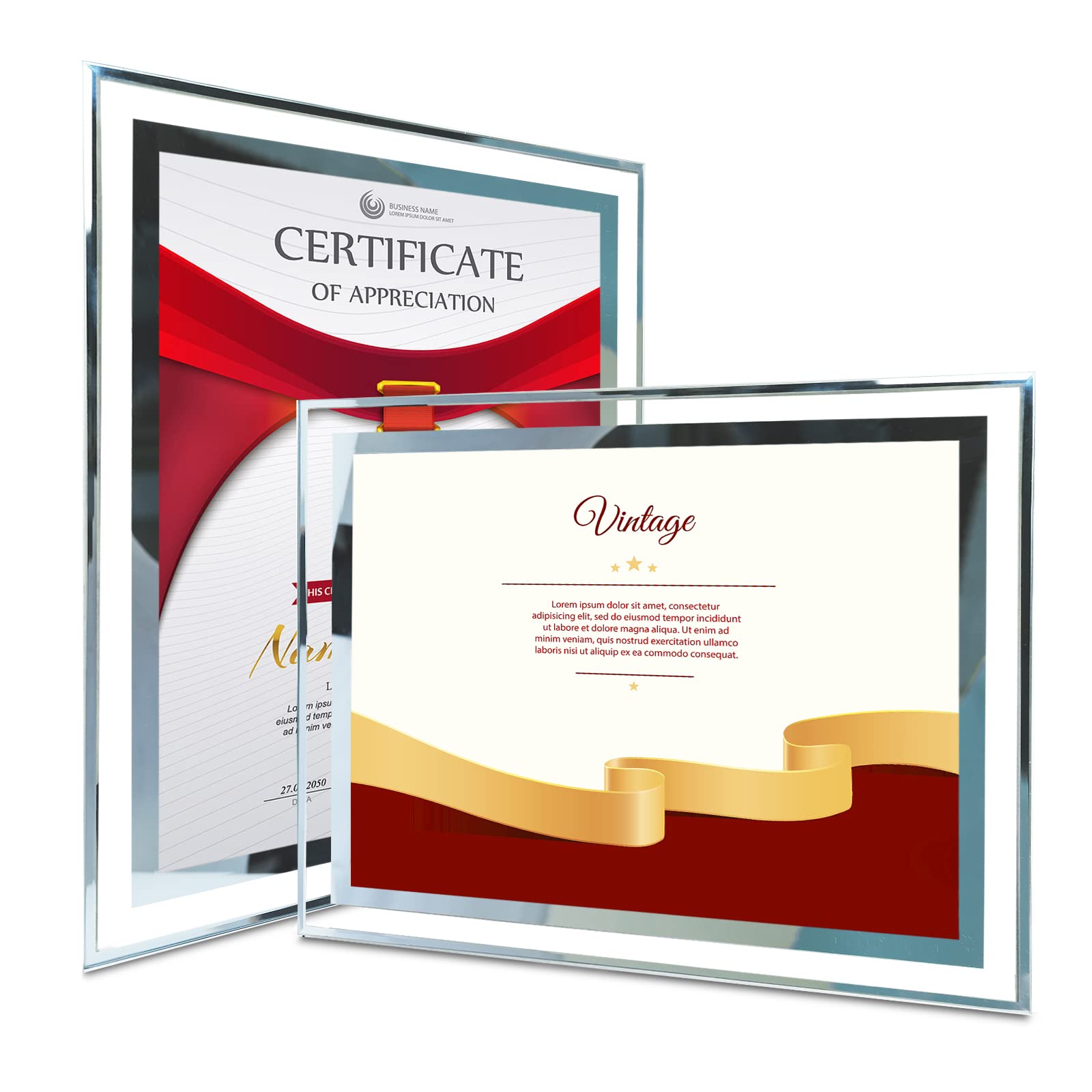 A4 Picture Frames for Certificates 21 x 30 cm Glass Photo Frame A4 Frame for Art Print Poster 2 Pack — image 1