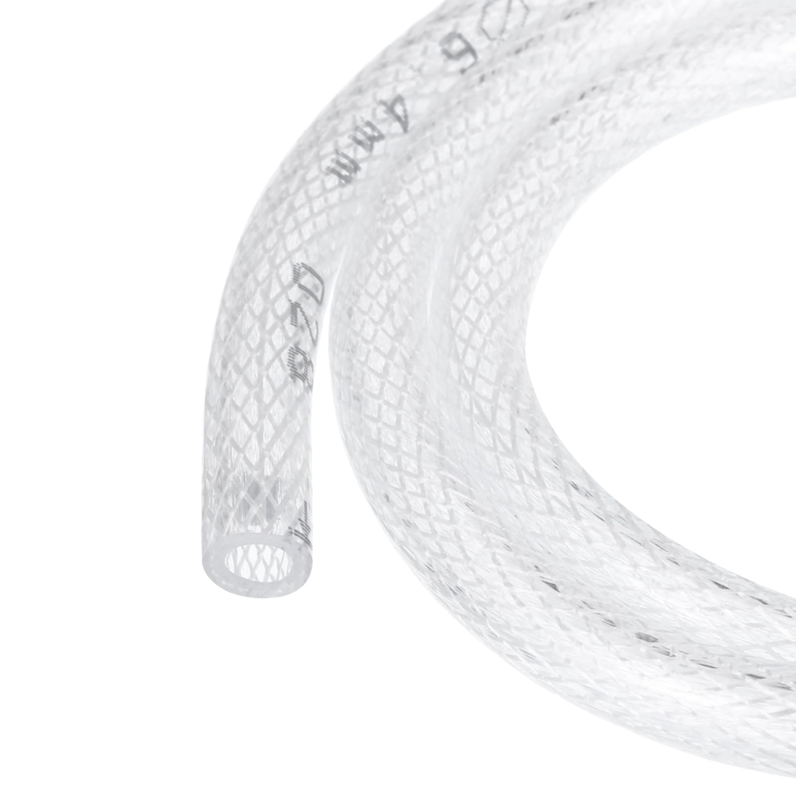 Rebower 50ft 6.4x9.5mm Braided Clear Plastic PVC Tubing High Pressure Flexible Reinforced Vinyl Tube, [for Garden Irrigation, Water Hose, Fish Tank, Water Transfer] - 1/4" x 3/8"