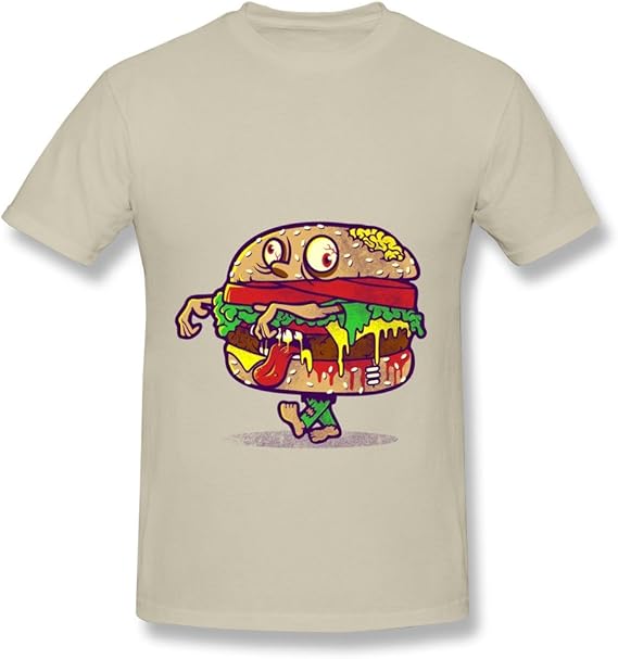 Amazon Co Jp 顔春 メンズ 16 夏 カートンのハンバーガー 半袖tシャツ ベージュ Xl 服 ファッション小物