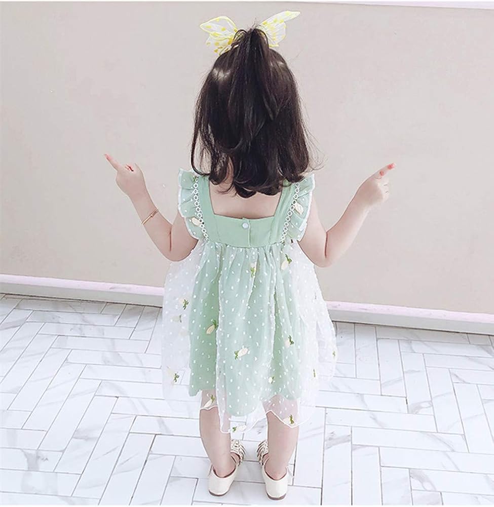 Amazon Yuanyuan 新しい 女の子のドレス 夏 薄い 超外国人 子供 プリンセスドレス 韓国版 小さな女の子 パイナップルドレス スカート 通販