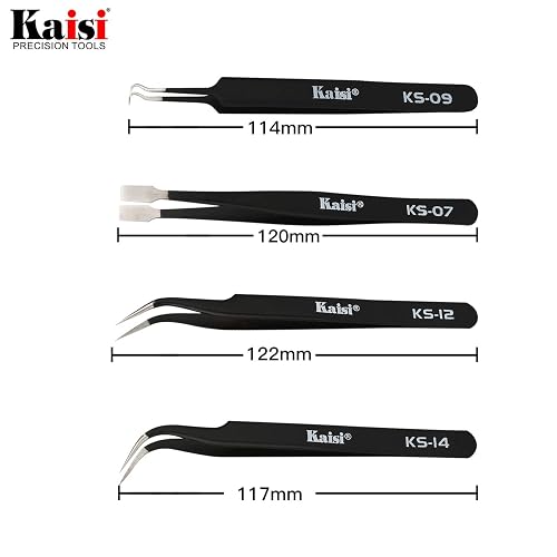 Precision ESD Tweezers Set – 10-Piece Stainless Steel With ESD Coating For Electronics, Jewelry & Lab Work