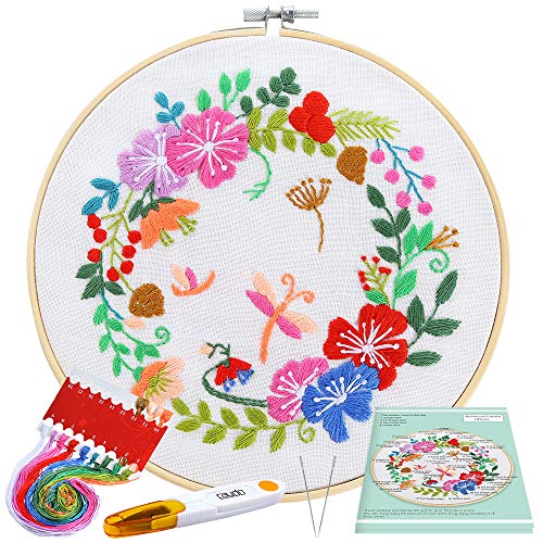 Caydo Full Range Embroidery Starter Kit with Pattern and Instructions