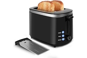 IFEDIO Toaster 2 Slice Best Rated Prime Stainless Steel 2 Slice Toasters Extra Wide Slot Toasters 7 Shade Settings Defrost/Bagel/Cancel with Removable Crumb Tray for Bread, Waffles, Small Retro Toaster