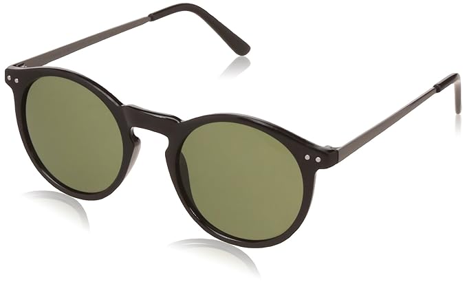 UV Protected Round Unisex Sunglasses - (MTV-138-C3|49|Green Color)