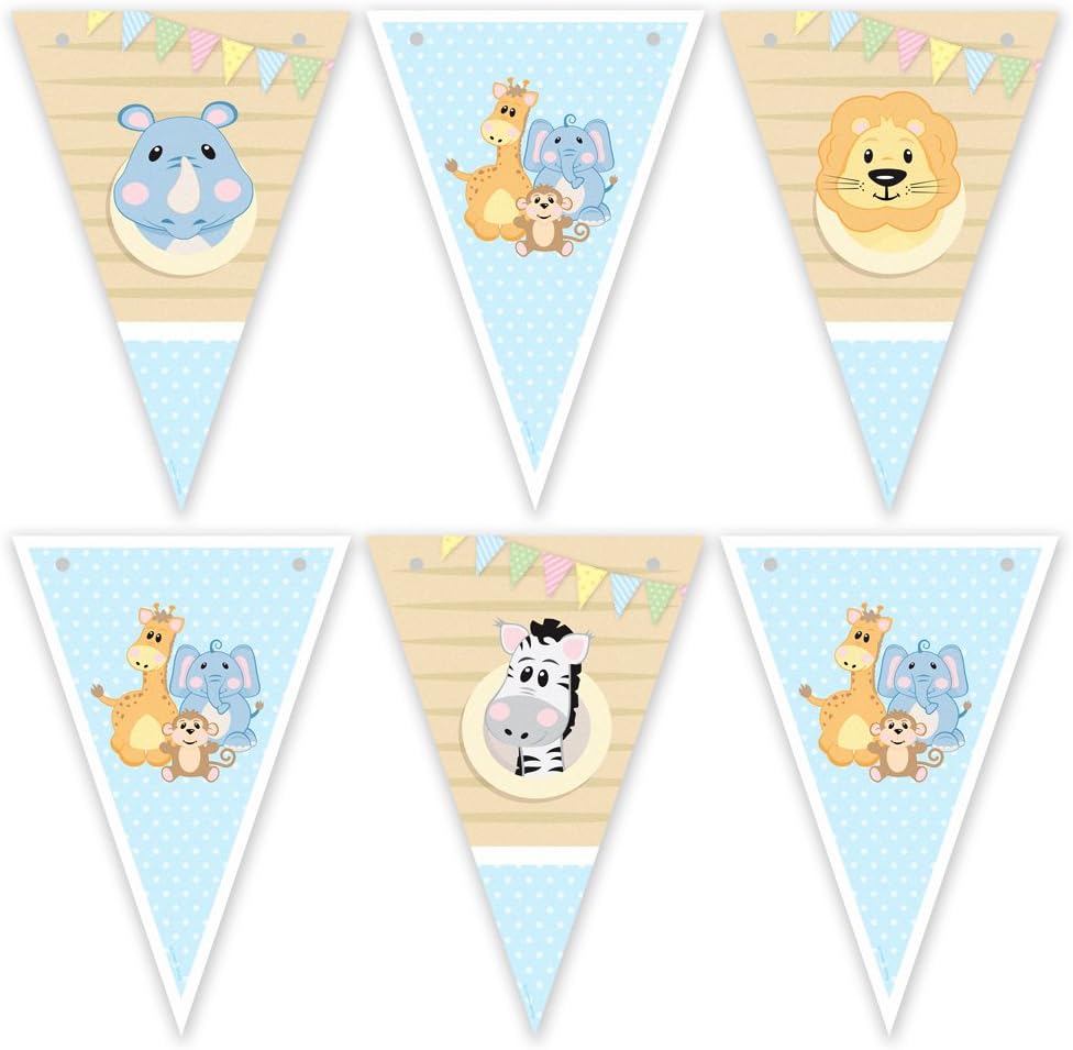 All Aboard Blue Noahs Ark Christening 1st Birthday Bunting