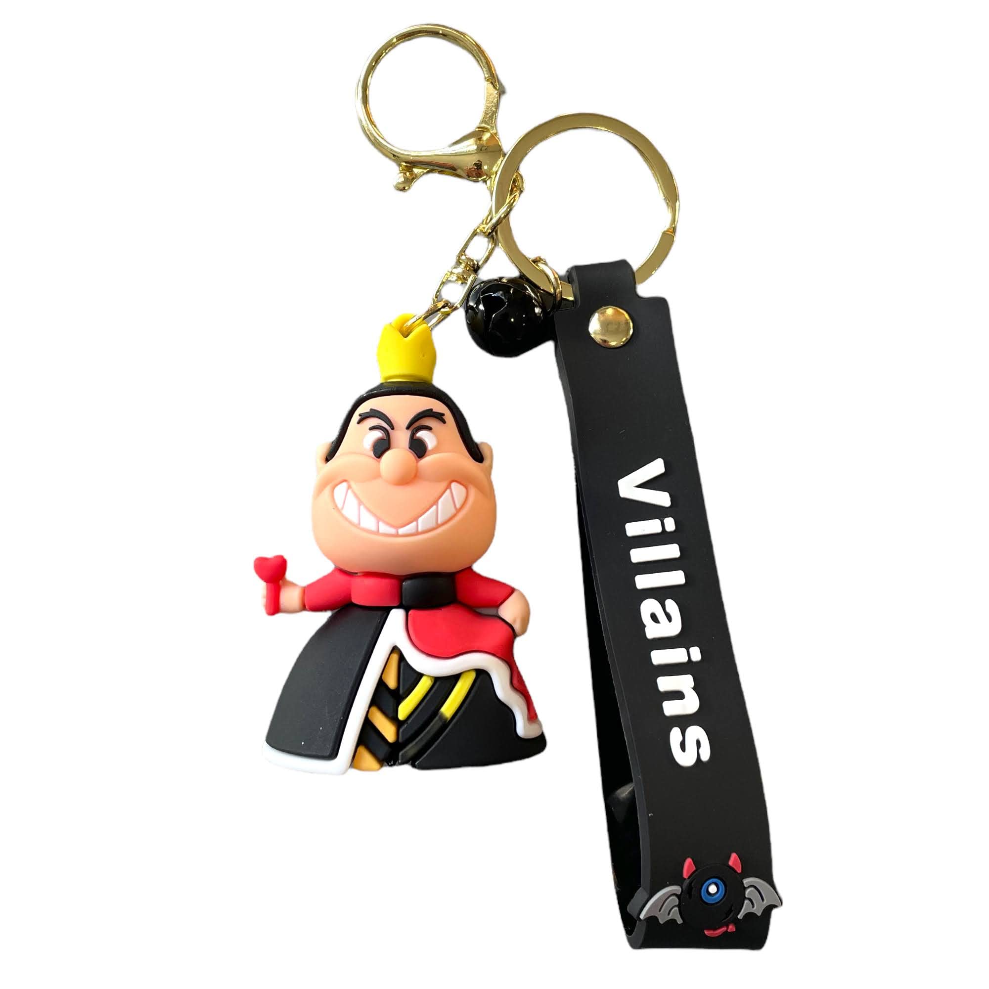South Coast Jewellery Queen of Hearts Villain 3D Keyring Keychain Bag Pencil Case Charm Pendent Zip Accessory - Alice Wonderland