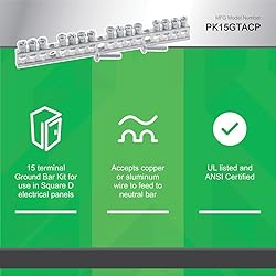 Square D - PK15GTACP 15 Terminal Ground Bar Kit