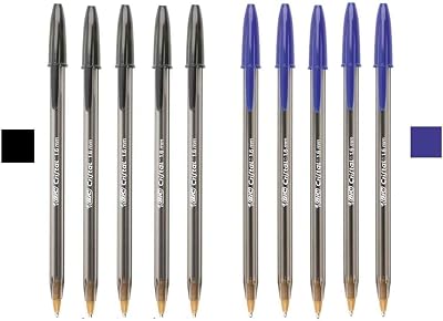BIC 1.6mm Cristal Bold Ink Pen 5 Black 5 Blue Bulk Pack