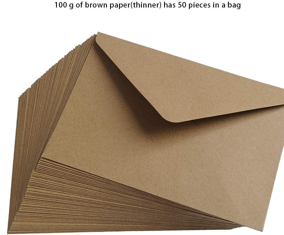 C6 Kraft Fleck Envelopes 114mm x 162mm Pack of 50 , Vintage Brown Self Seal, C6 Kraft Envelopes, for Weddings Invitation - Image 4