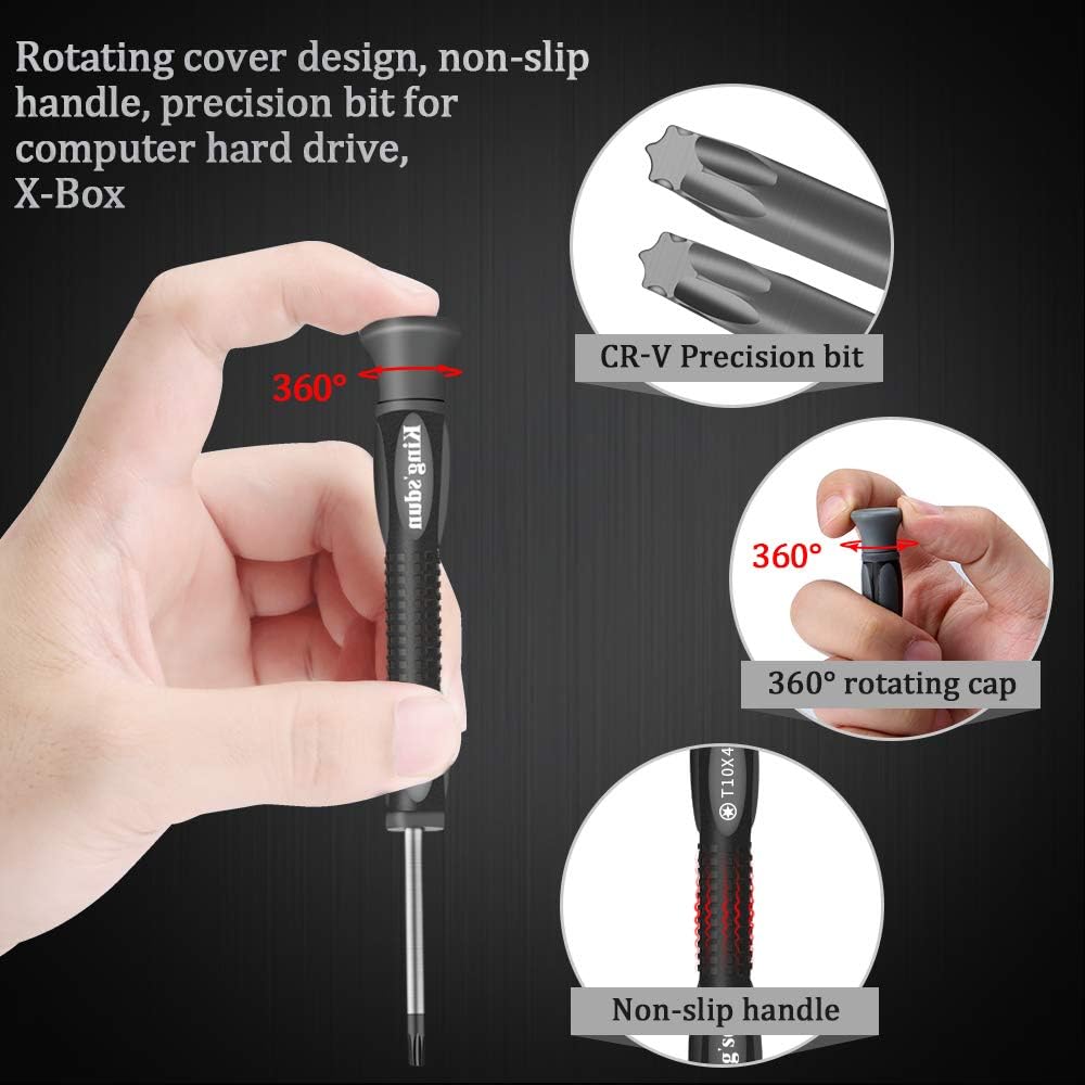 Kingsdun 12 in 1 Torx Screwdriver Sets with T3 T4 T5 T6 T7 T8 T10 Magnetic Screwdrivers Precision Torx Repair Kit, ESD Tweezers & Philip Slotted Magnetic Screwdrivers for Phone/Mac/Computer/Xbox/PS4: Industrial & Scientific