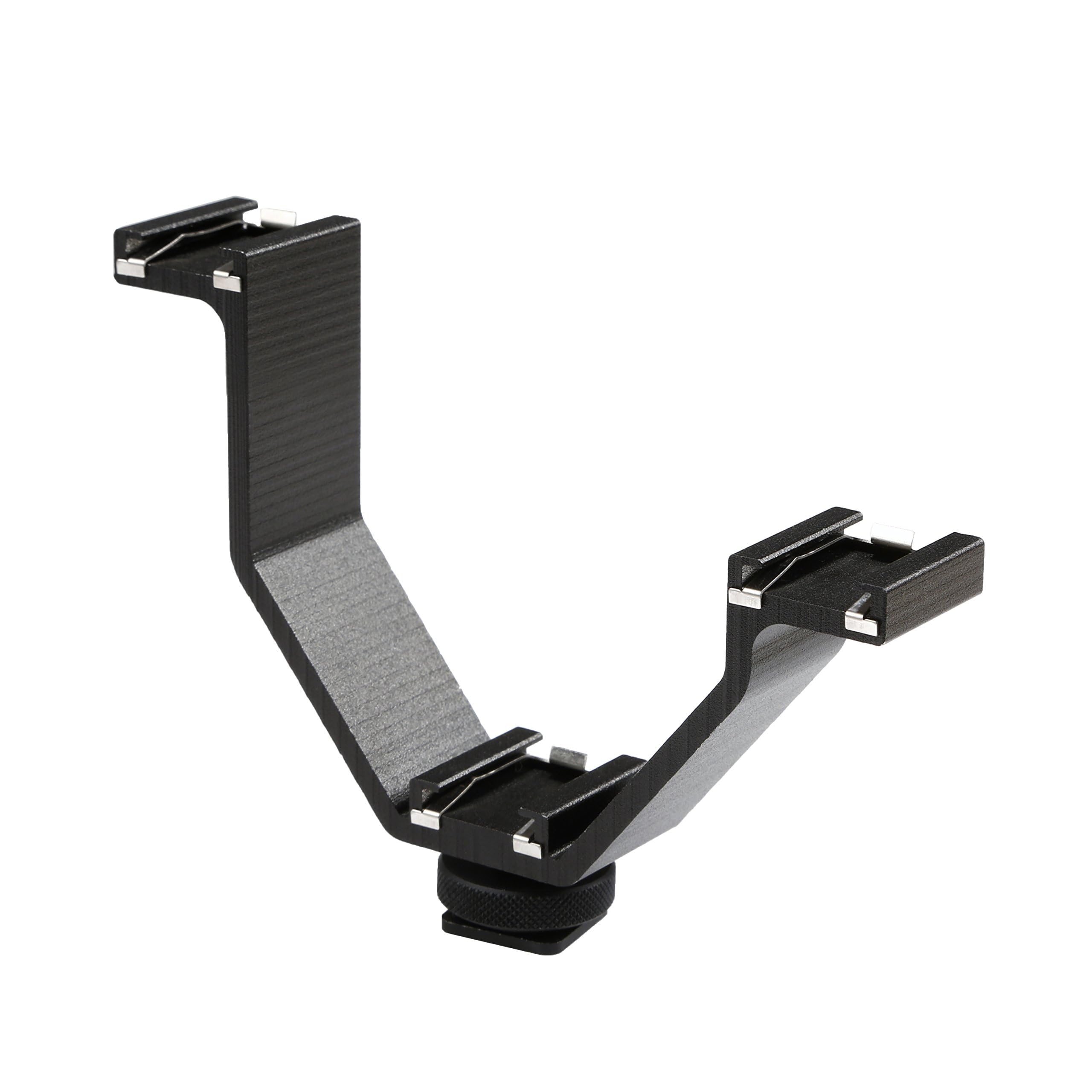 Movo 3BA-1 Heavy-Duty Video Accessory Triple Shoe Bracket for Lights, Monitors, Microphones and More (Small)