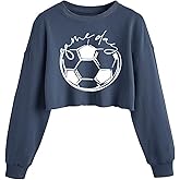 Game Day Crop Sweatshirt for Women Funny Football Baseball Mom Graphic Lantern Long Sleeve Pullover Outfits Tops