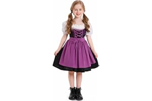 KAGAYD Kids Grls German Dirndl Dress for Youth Girls Bavarian Oktoberfest Party Cospaly Dress up