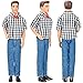 E-TING 3 Sets Casual Wear Plaid Shirt T-shirt Jeans Pants Trousers Doll Clothes for Boy Doll (#A1)