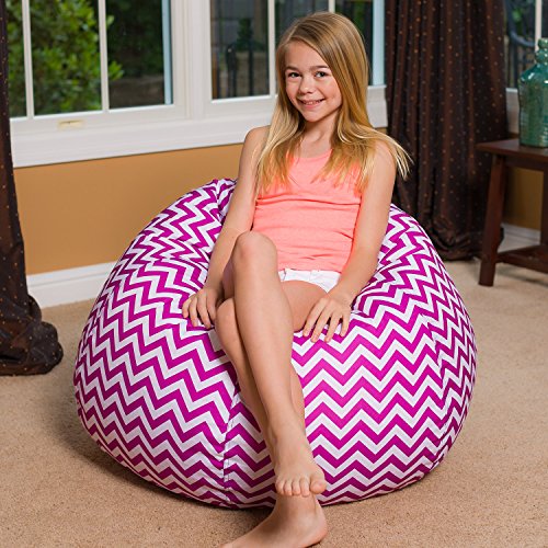 Posh Beanbags Bean Bag Chair, Large38in, Pattern Chevron Purple and