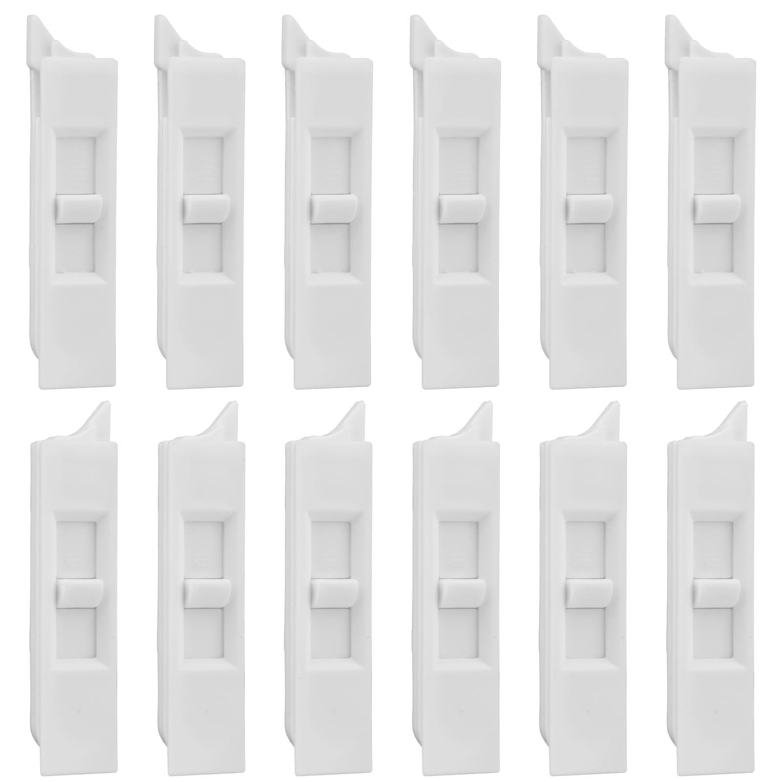 Photo 1 of 12 Pcs Window Tilt Latch Pairs Spring Loaded Sliding Window Latch Lock Snap-in White Vinyl Plastic Construction for Home Window Accessories Parts