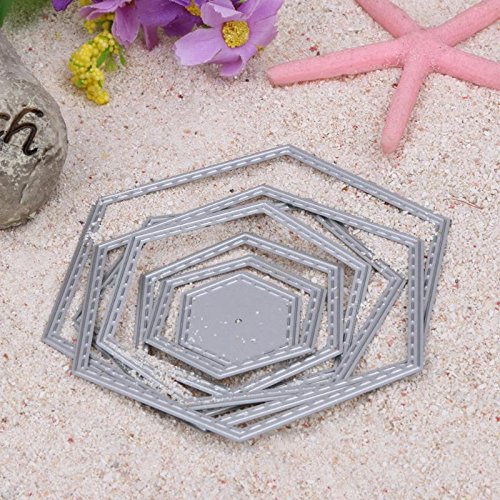 Xiaolanwelc@ Hexagon Spiral Die Cuts Metal Cutting Dies for Scrapbooking Embossing Folder Suit Paper Card Craft Decoration - Thumbnail 2