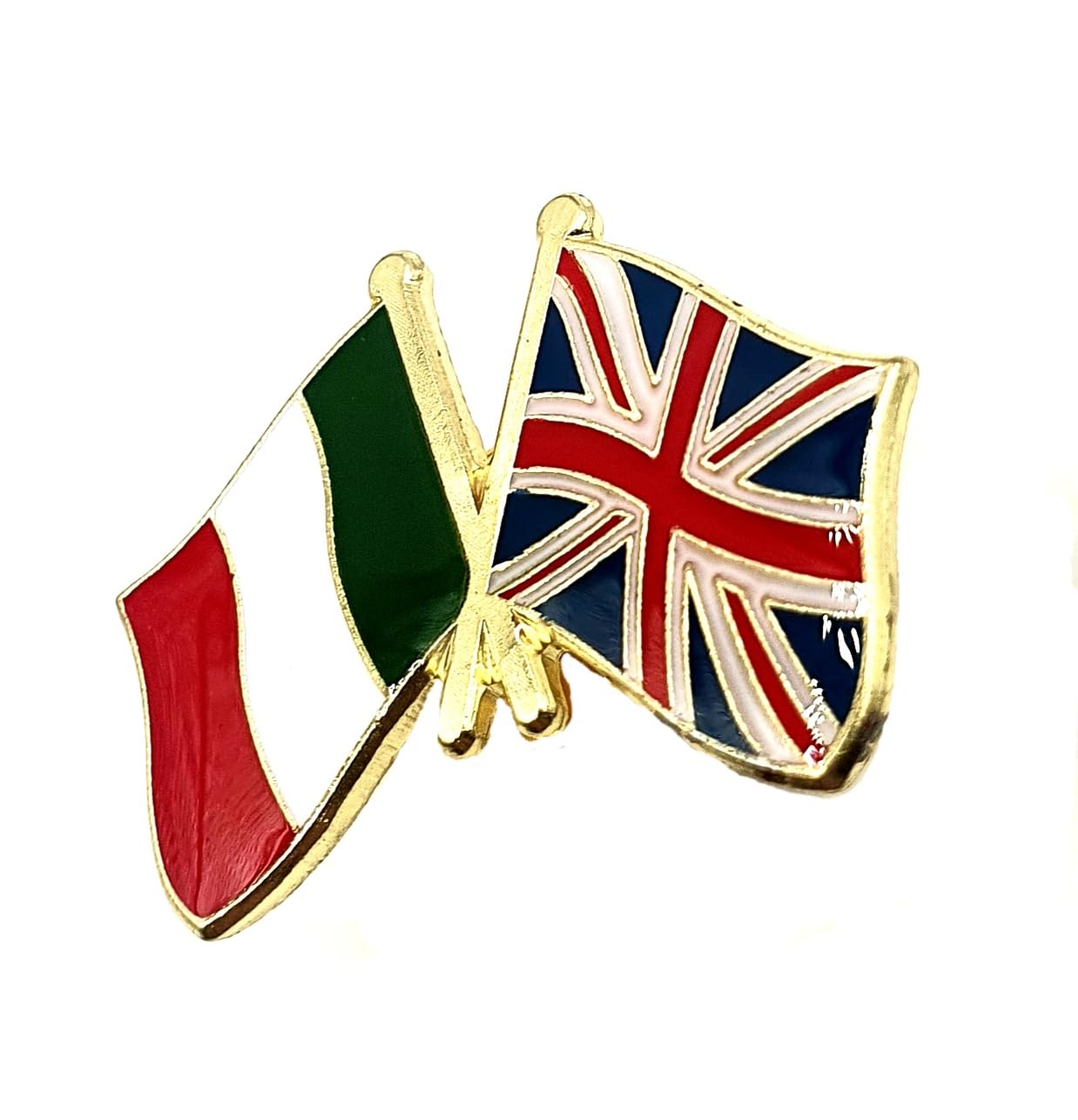 UK United Kingdom Italy Italian Great Britain EU Friendship Metal Enamel Country Flags Pin Badge