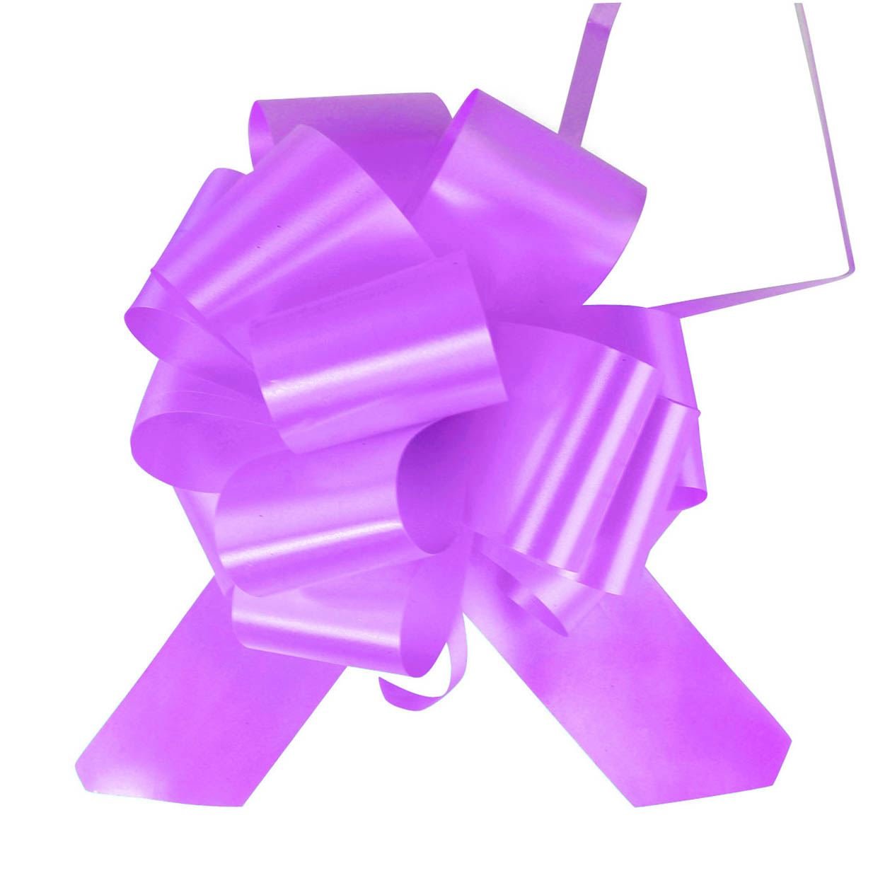 50mm PP Pull Bows and Ribbon! Florist PullBow Pew Poly PP Large Pompom[Purple,20 Bows]