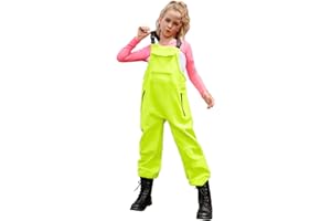 Perfashion Girls Fleece Overalls Kids Fuzzy Sherpa Jumpsuit Warm Winter Loose Romper with Pockets 4-13Y
