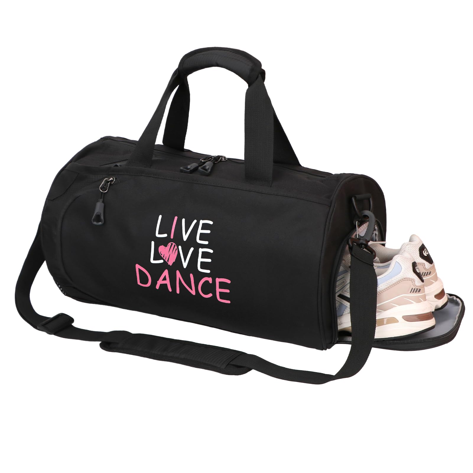 kilofly Live Love Dance Girls Ballet Sports Gym Duffel Bag Travel Carry On