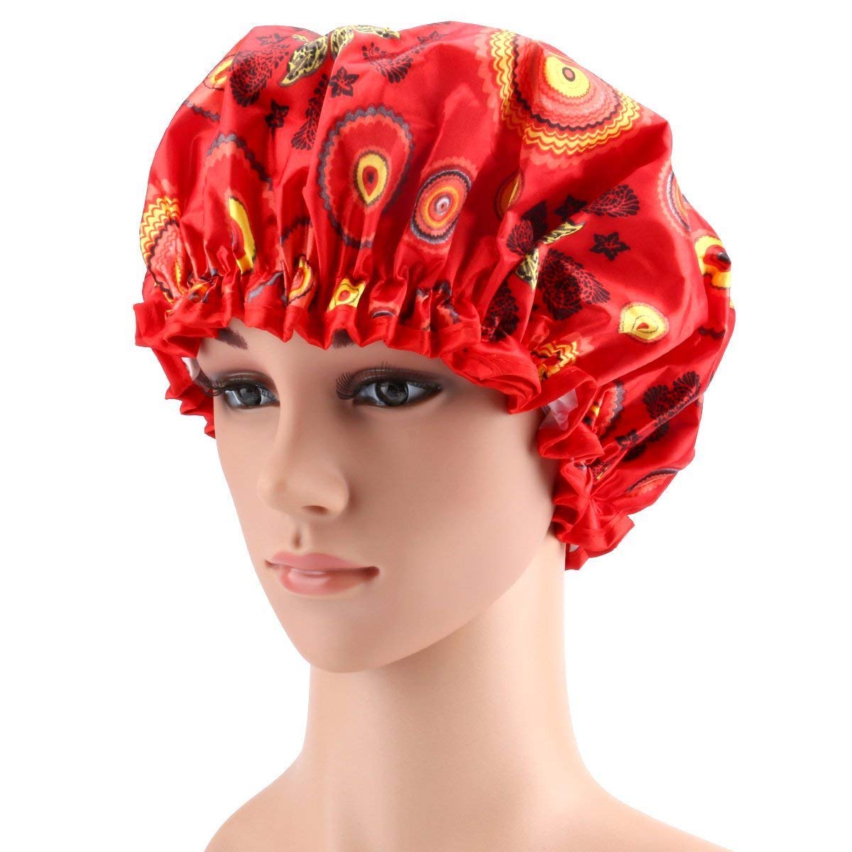 Shower Cap, ESARORA 4 PACK Bath Cap Designed for Women Waterproof Double Layer : Beauty