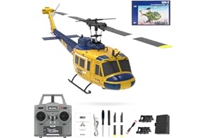 rcxperts RC ERA C032 RC Helicopter, 1/48 Scale 2.4G 6CH UH-1 Huey Flybarless RC Helicopter, 6-Axis Gyroscope Stabilization, with Altitude Hold & 3D Inverted Flight for Adults Enthusiasts, 1 Battery