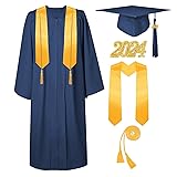 FIHCH Unisex Matte Graduation Cap and Gown 2024