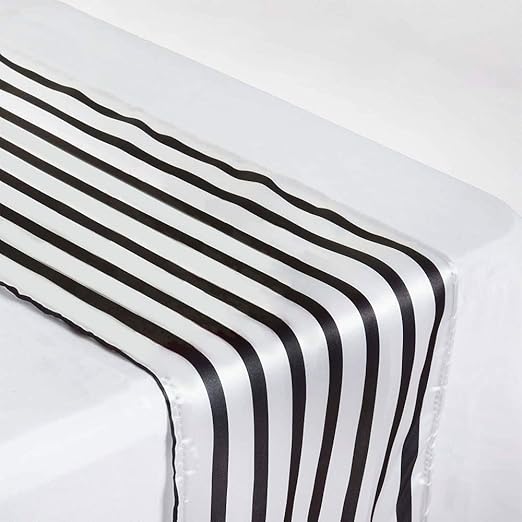 Amazon Com Hycc Pack Of 10 Stripes Satin Table Runner For Wedding