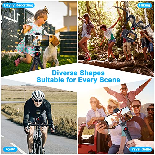 Flexible Tripod - Phone Tripod, Portable & Sturdy Adjustable Tripod w/Wireless Remote, Cell Phone Tripod Easy to Adjust 360° Ball Head, Mini Tripod can Load 6.6lbs, Stands for Phone, Camera, Recorder
