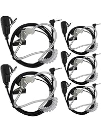 TENQ - Juego de 5 auriculares de 1 pin, con cubierta de tubo acústico, para Motorola Cobra Talkabout Walkie Talkie