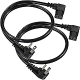 [2 Pack] 90 Degree Computer Power Cord - 2FT Low