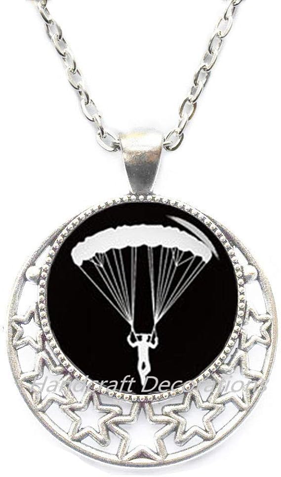 HandcraftDecorations Skydiving Necklace, Skydiver Jewelry