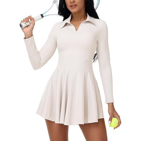 Amazon.com: ECUPPER Women Long Sleeve Golf Dress Zipper Collared